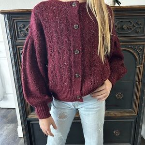 Girls Old Navy Pouf Sleeve Cardigan